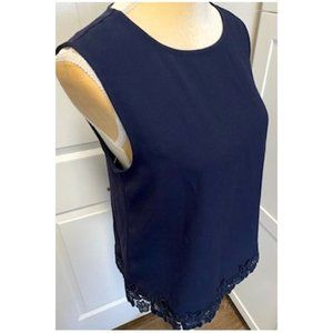 Navy Sleeveless Ann Taylor Blouse sz Medium
